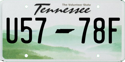 TN license plate U5778F