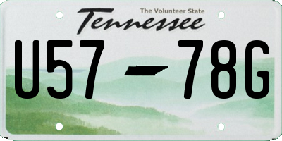 TN license plate U5778G