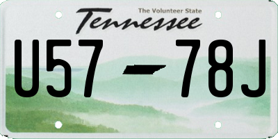 TN license plate U5778J