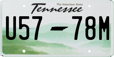 TN license plate U5778M