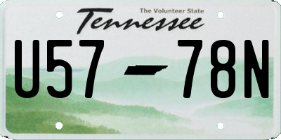 TN license plate U5778N