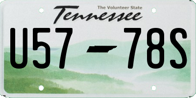 TN license plate U5778S