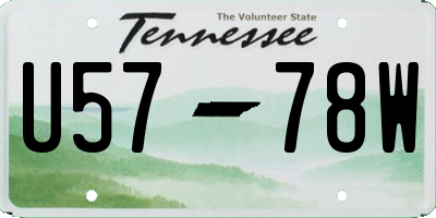 TN license plate U5778W