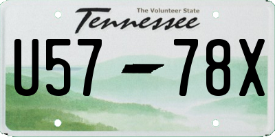 TN license plate U5778X