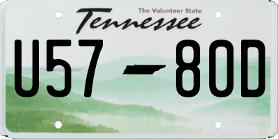 TN license plate U5780D