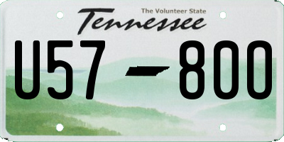 TN license plate U5780O