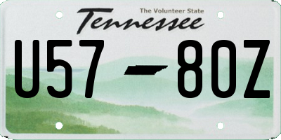 TN license plate U5780Z