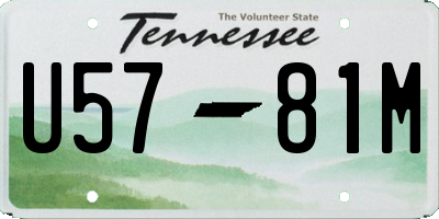 TN license plate U5781M