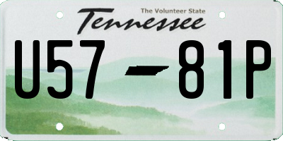 TN license plate U5781P