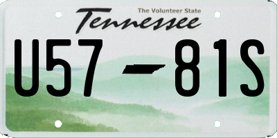 TN license plate U5781S
