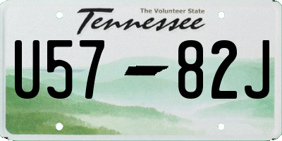TN license plate U5782J