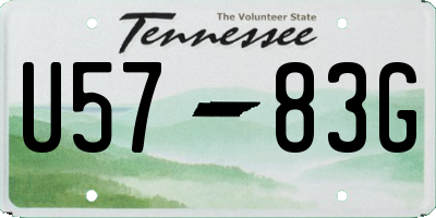 TN license plate U5783G