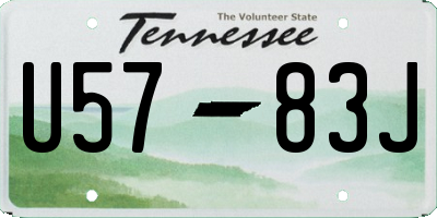 TN license plate U5783J