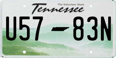TN license plate U5783N