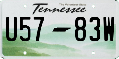 TN license plate U5783W