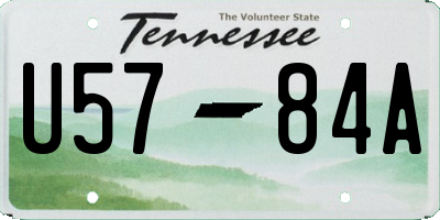TN license plate U5784A