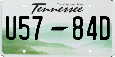TN license plate U5784D
