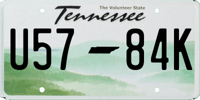TN license plate U5784K