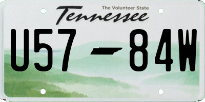 TN license plate U5784W