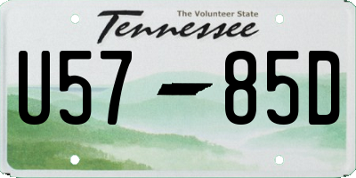 TN license plate U5785D