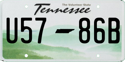 TN license plate U5786B