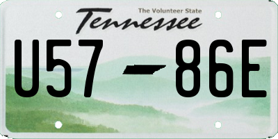 TN license plate U5786E