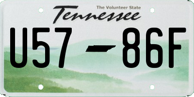 TN license plate U5786F