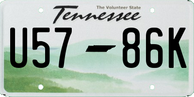 TN license plate U5786K