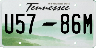 TN license plate U5786M