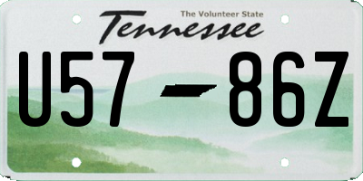 TN license plate U5786Z