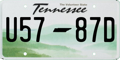 TN license plate U5787D