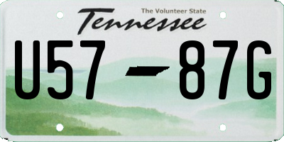 TN license plate U5787G