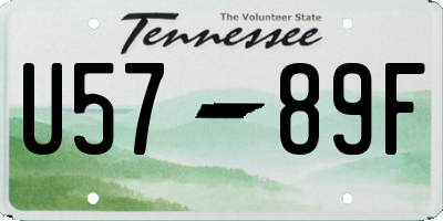 TN license plate U5789F