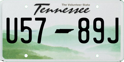 TN license plate U5789J