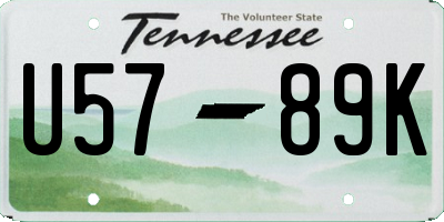 TN license plate U5789K