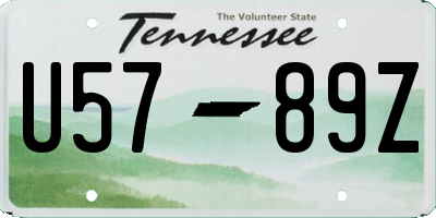 TN license plate U5789Z