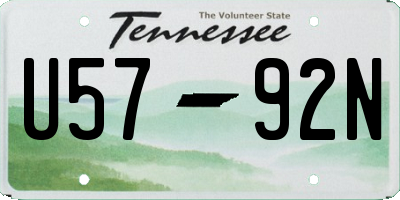 TN license plate U5792N