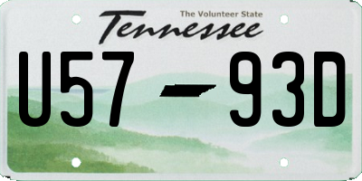 TN license plate U5793D