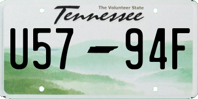TN license plate U5794F