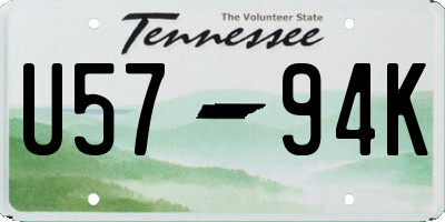 TN license plate U5794K