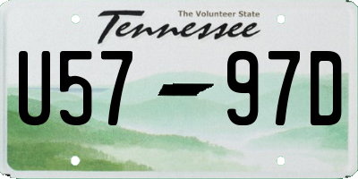 TN license plate U5797D