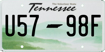 TN license plate U5798F