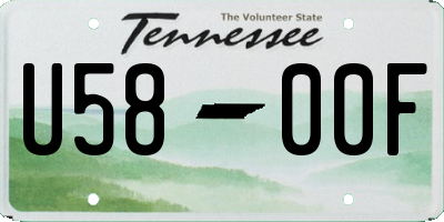 TN license plate U5800F