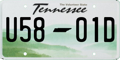 TN license plate U5801D