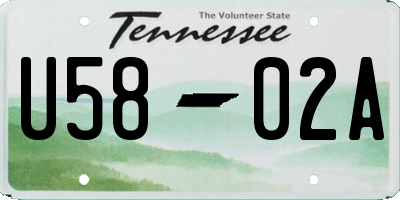 TN license plate U5802A