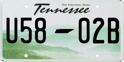 TN license plate U5802B