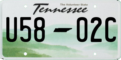 TN license plate U5802C