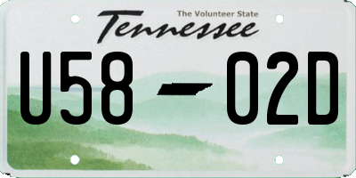 TN license plate U5802D