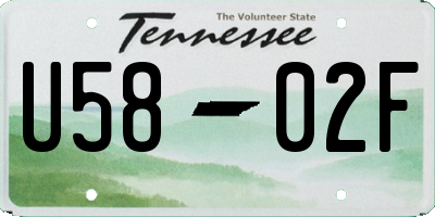 TN license plate U5802F