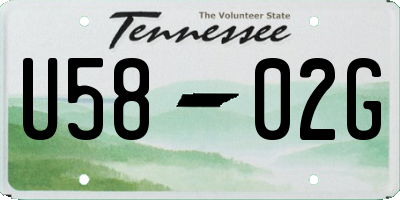 TN license plate U5802G